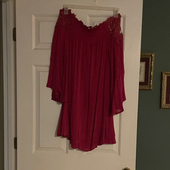 Umgee Dresses & Skirts - Umgee Red Off-Shoulder Dress